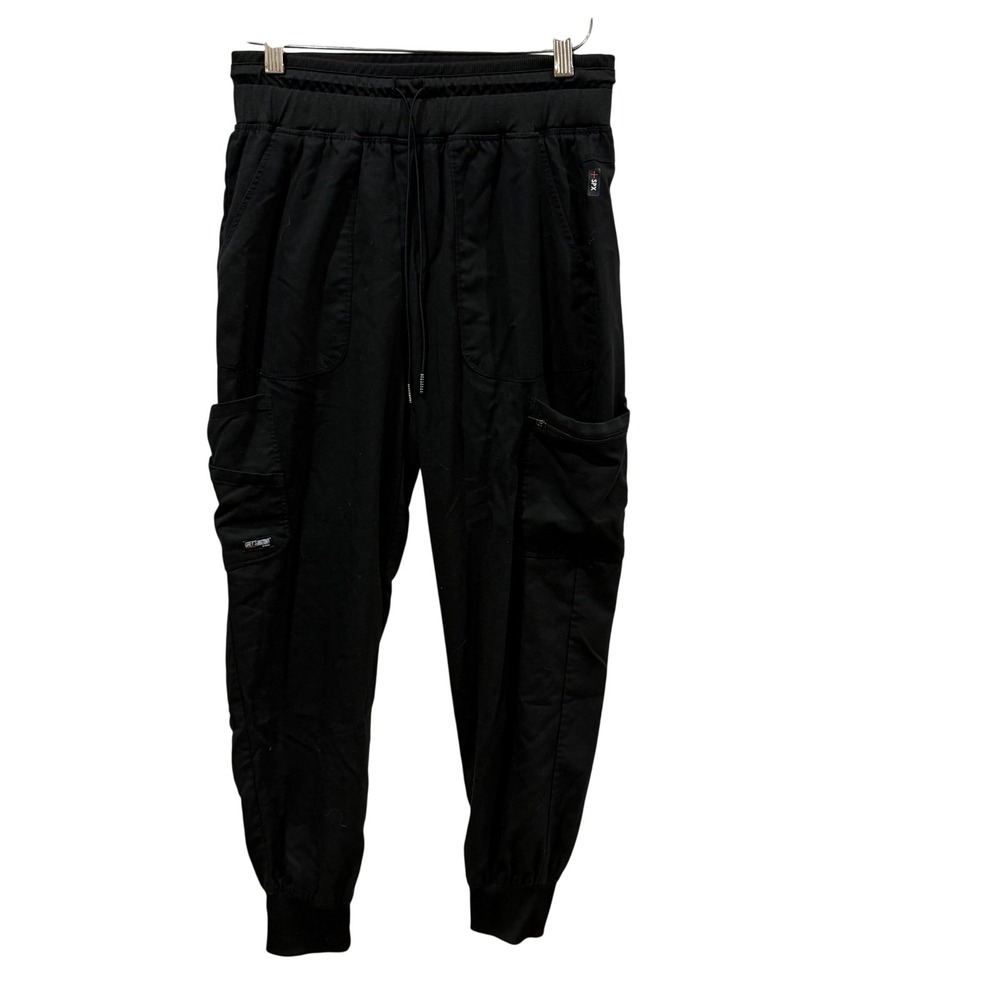 Greys Anatomy by Barco Womens Spandex Stretch Cargo Jogger Scrub Pants Black S‎